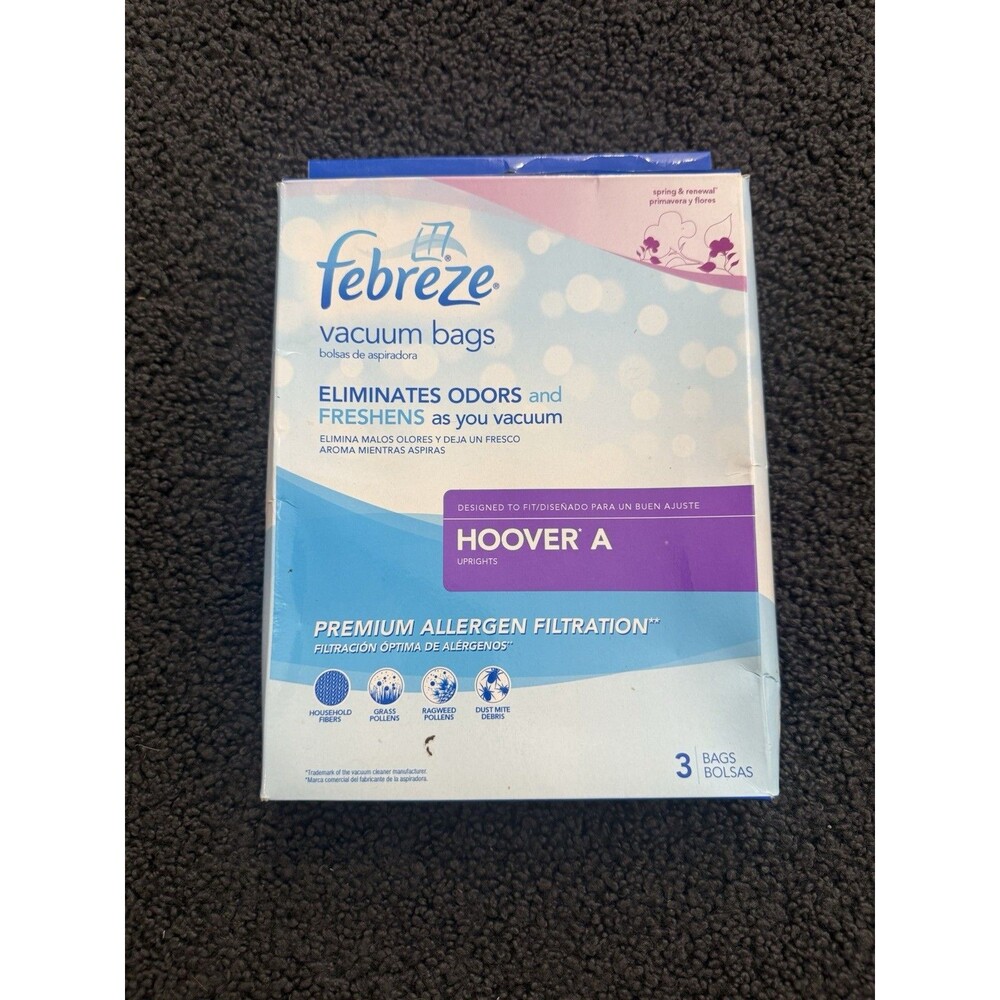 Hoover Size A Febreze Vacuum Bags 2 Bags New In Open Box
